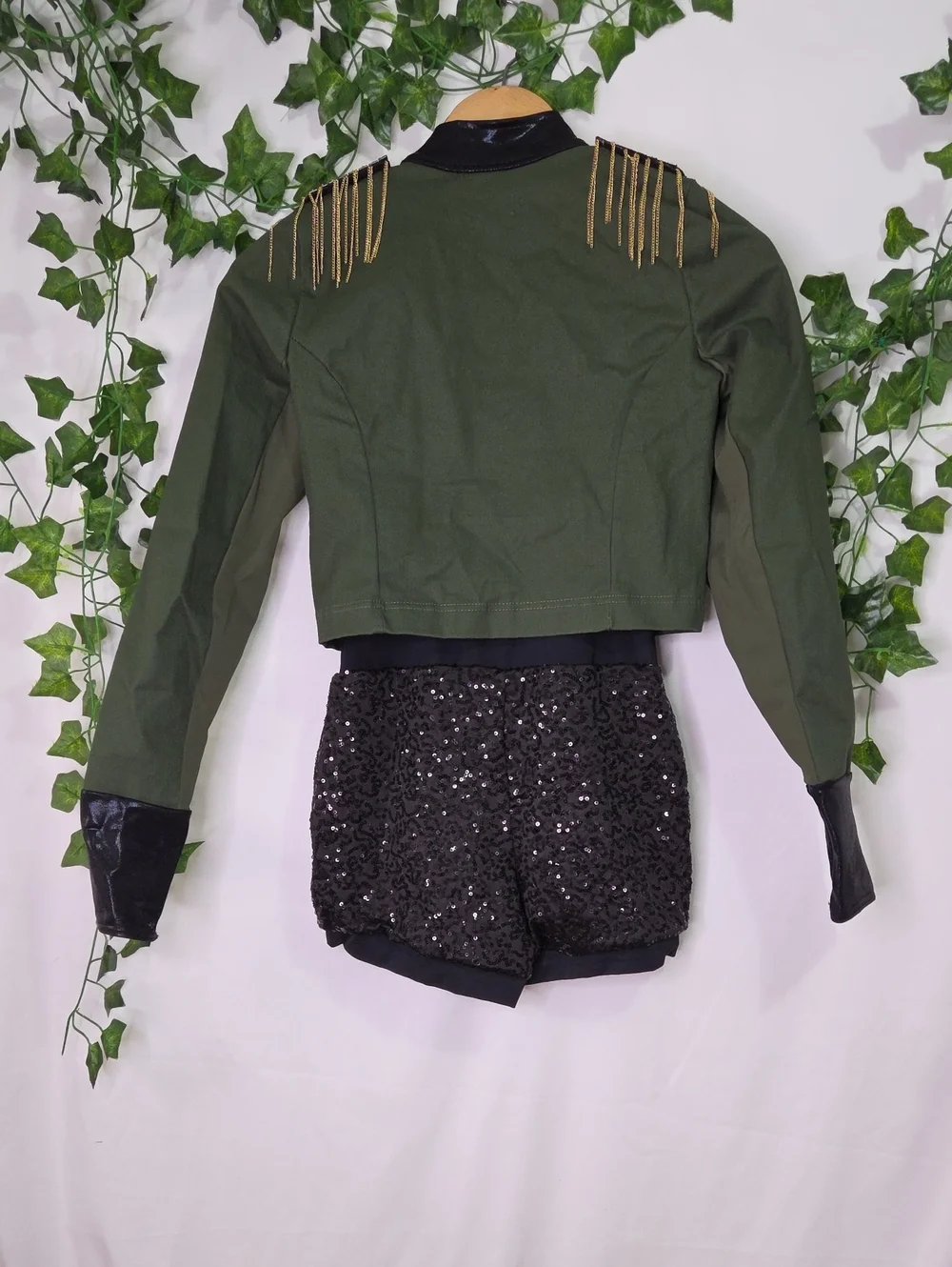 Weissman. Black Sequin W/Jacket. Dance Costume. Size LC. Like New